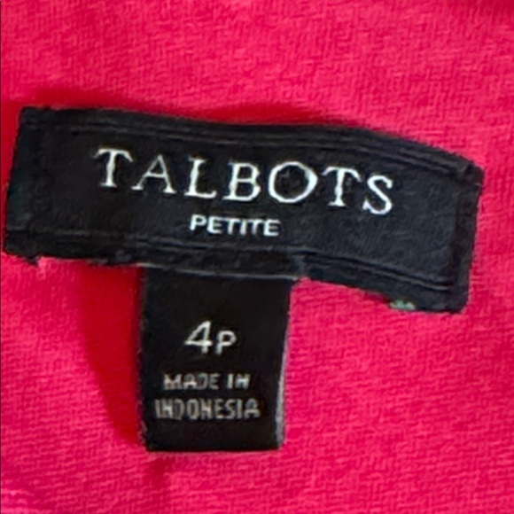 Talbots 4 petite pink split neck refined ponte sheath dress work business women - Picture 5 of 9